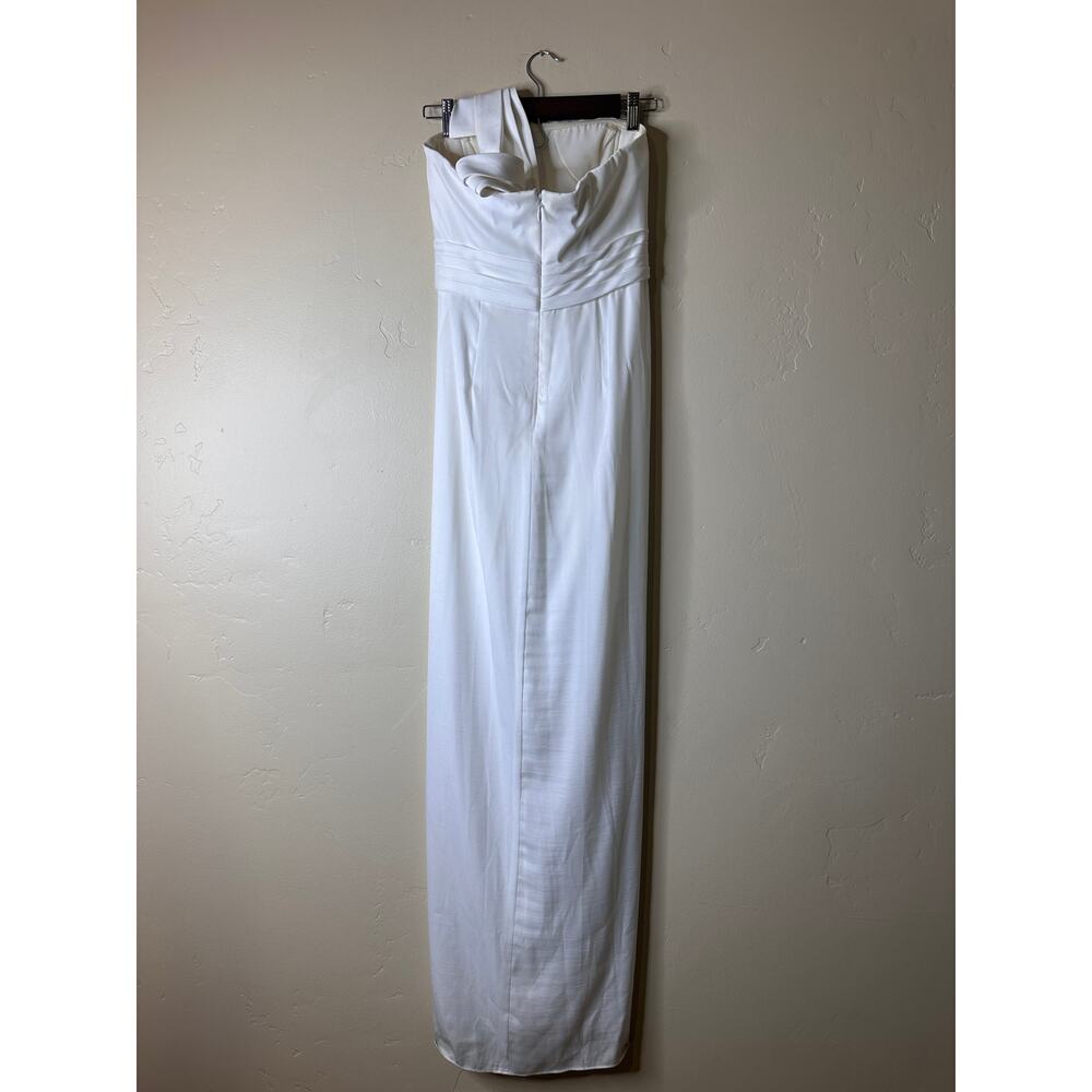 BCBGMaxazria Barbara White Dress Maxi Long One Shoulder 2 - Picture 5 of 10